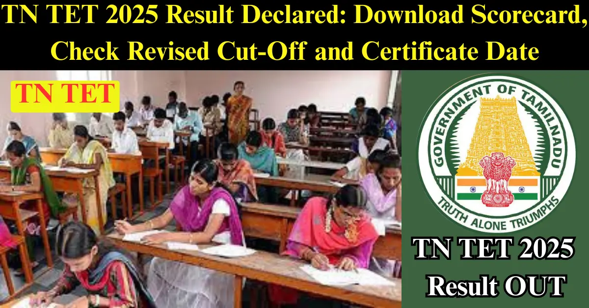 TN TET 2025 Resut Out Download Score Card