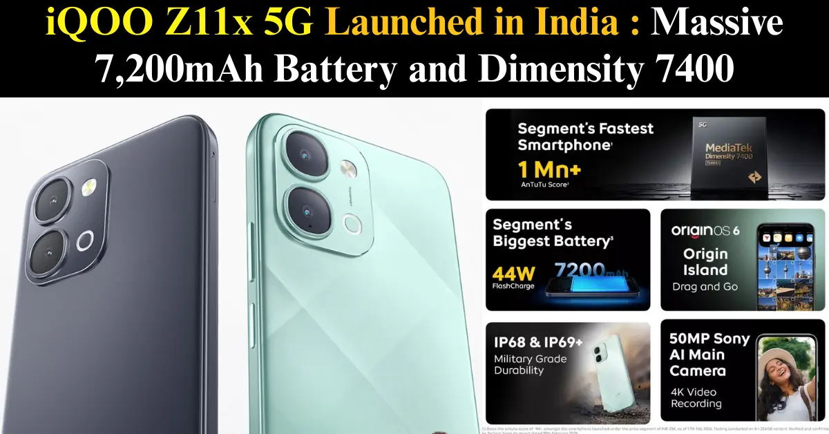 iQOO Z11x 5G Launch in India Details